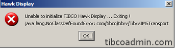 java.lang.NoClassDefFound Error : on HAWK display