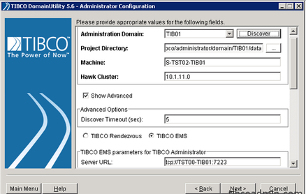 TIBCO DomainUtility 5.6 -Administrator Configuration